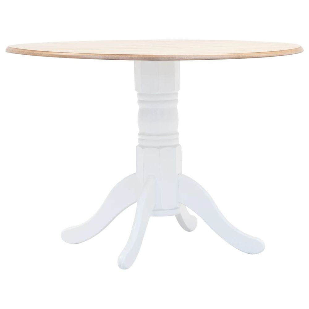 Petromila vidaXL Jedálenský stôl biely a hnedý 106 cm masívne kaučukovníkové drevo 